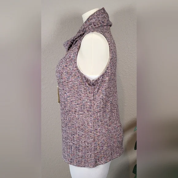 CATO Sleeveless Multi-Colored Ribbed Cowl Pullover - Plus Size 22/24W - Picture 4 of 8